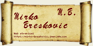 Mirko Brešković vizit kartica